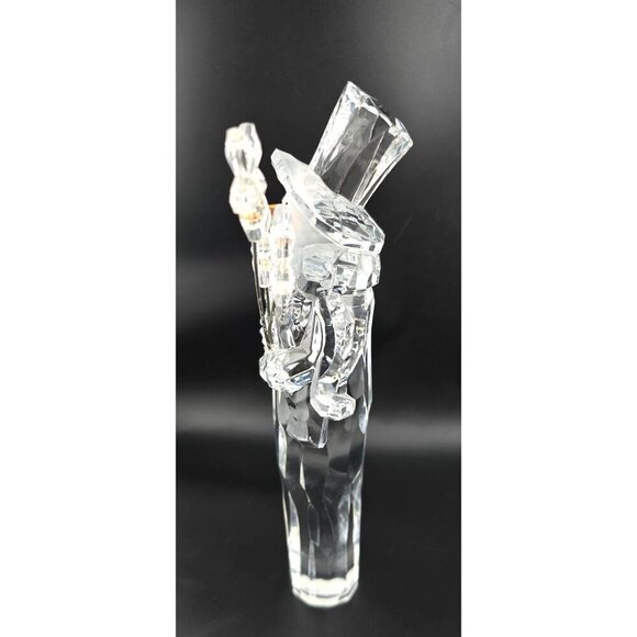 7" Crystal Snowman Figurine With Star Wand, Top Hat and Carrot Nose - Picture 4 of 9